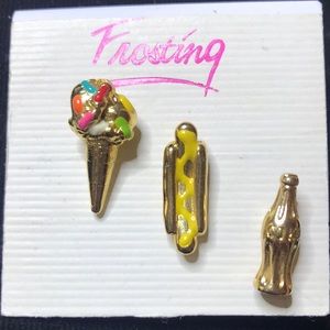 Ice cream cone, hot dog & coke pins NÉW on card